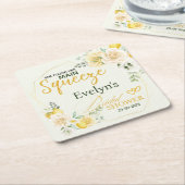 Main Squeeze Elegant Lemon Floral Vrijgezellenfees Kartonnen Onderzetters (Schuin)