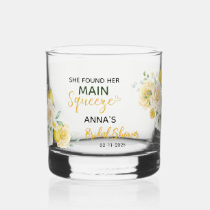 Main Squeeze Elegante Citroen Bloemachtige Bruids- Whisky Glas