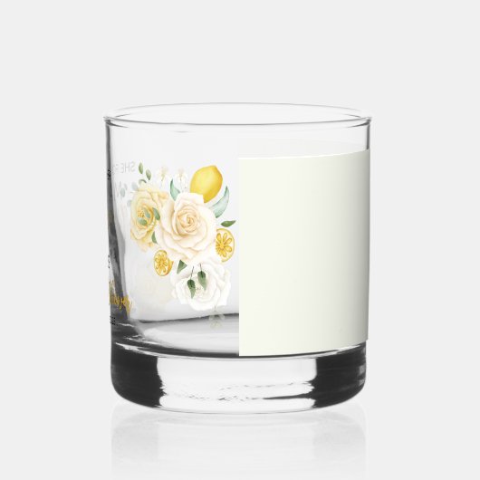 Main Squeeze Elegante Citroen Bloemige Bruids-Show Whisky Glas (Links)