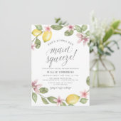 Main Squeeze Floral Lemon Wreater Vrijgezellenfees Kaart (Staand voorkant)