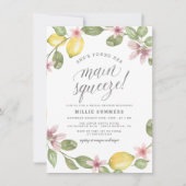 Main Squeeze Floral Lemon Wreater Vrijgezellenfees Kaart (Voorkant)
