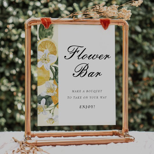 Main Squeeze Flower Bar Bruiloftssalon Bord Poster