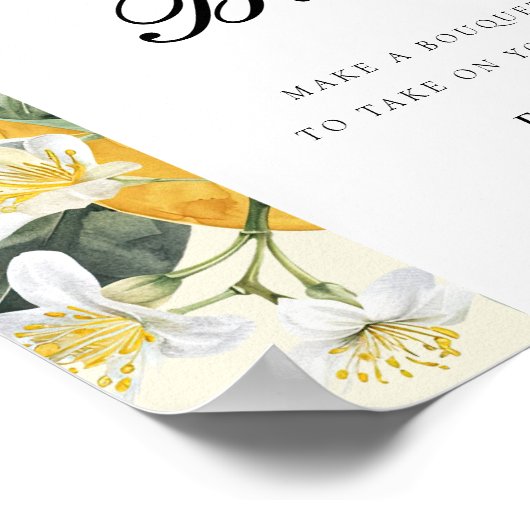 Main Squeeze Flower Bar Bruiloftssalon Bord Poster (Hoek)