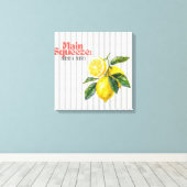 Main Squeeze Fris & Fel Lemon Keukendecoratie Canvas Afdruk (Insitu (Houten vloer))
