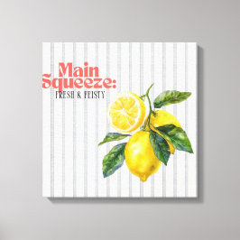 Main Squeeze Fris & Fel Lemon Keukendecoratie Canvas Afdruk