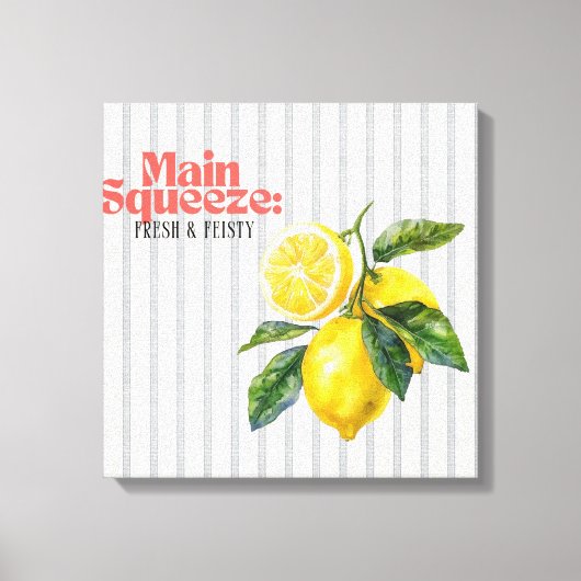 Main Squeeze Fris & Fel Lemon Keukendecoratie Canvas Afdruk (Voorkant)