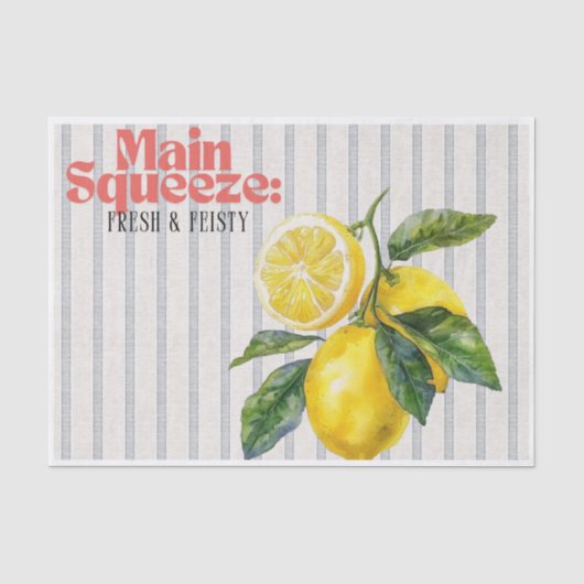 Main Squeeze Fris & Fel Lemon Keukendecoratie Tissuepapier (Voorkant)