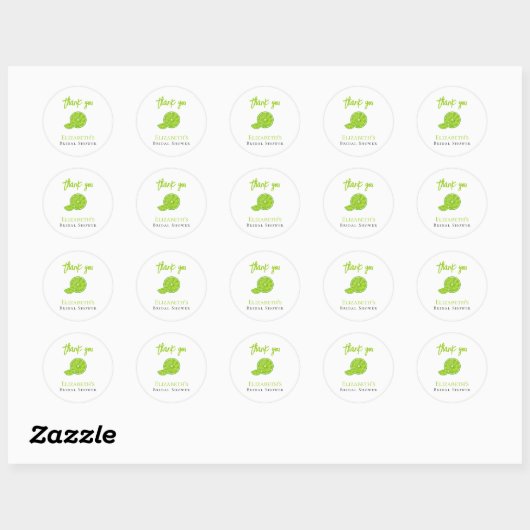 Main Squeeze Green Lime Bruiloft Dankjewel Ronde Sticker (Vel)