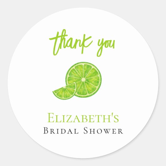 Main Squeeze Groene Lime Bruidsmeisjesfeest Bedank Ronde Sticker (Voorkant)