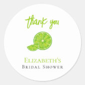 Main Squeeze Groene Lime Bruiloft Dankjewel Ronde Sticker (Voorkant)