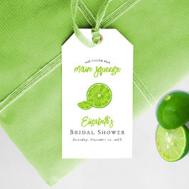 Main Squeeze Groene Limoen Bruiloftsfeest Favoren Cadeaulabel