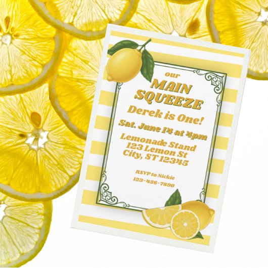 Main Squeeze is Eén, Lemon 1e Verjaardag Kaart