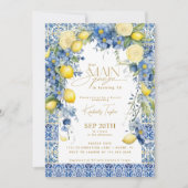 Main Squeeze Italië Citroenblauwe Tegels Verjaarda Kaart (Voorkant)