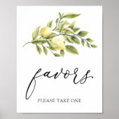 Main Squeeze Lemon and Greenery Favors Sign Poster (Voorkant)