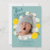 Main Squeeze Lemon Baby Foto Geboorte Aankondiging (Voorkant)