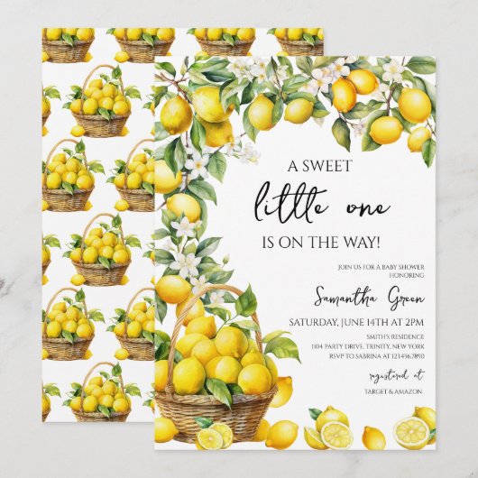 Main Squeeze Lemon Baby shower Kaart (Voorkant / Achterkant)