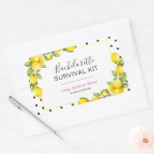 Main Squeeze Lemon Bachelorette Survival Kit Rechthoekige Sticker (Envelop)