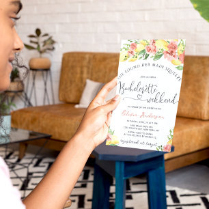 Main Squeeze Lemon Bachelorette Weekend Uitnodigin Kaart