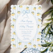 Main Squeeze Lemon Blue Bow Italiaans Vrijgezellen Kaart