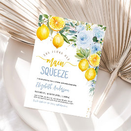 Main Squeeze Lemon Blue Bruiloftsfeest Uitnodiging