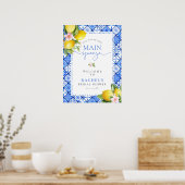 Main Squeeze Lemon Blue Tegel Vrijgezellenfeest We Poster (Keuken)