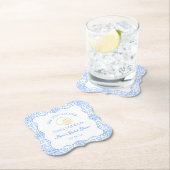 Main Squeeze Lemon & Blue Tegels Vrijgezellenfeest Kartonnen Onderzetters (Insitu)