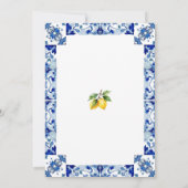 Main Squeeze Lemon Blue Tile Floral Bridal Shower  Kaart (Achterkant)