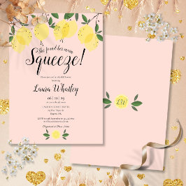 Main Squeeze Lemon Blush Roze Bruiloftsfeest Kaart