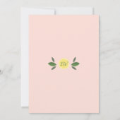 Main Squeeze Lemon Blush Roze Bruiloftsfeest Kaart (Achterkant)