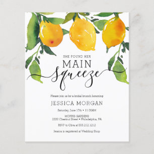 Main Squeeze Lemon Bridal Shower Kaart