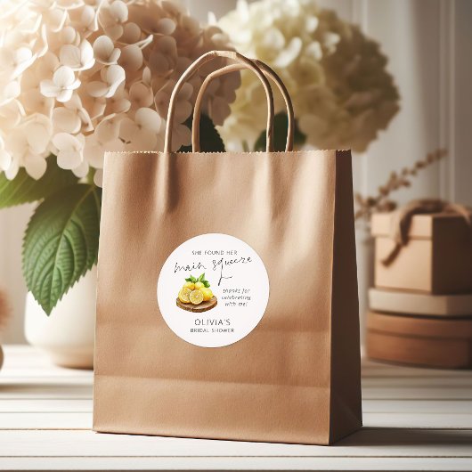 Main Squeeze Lemon Bruidsmeisje Uitnodiging Bedank Ronde Sticker