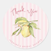 Main Squeeze Lemon Bruiloft Dank Je Ronde Sticker (Voorkant)