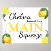 Main Squeeze Lemon Bruiloft Feest Aangepaste Poste Poster (Voorkant)