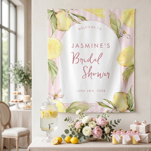 Main Squeeze Lemon Bruilofts Banner Wandkleed
