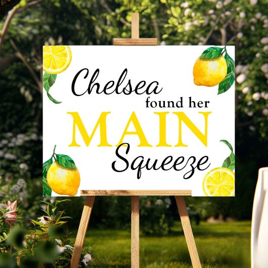 Main Squeeze Lemon Bruiloftsfeest Aangepaste Poste Poster