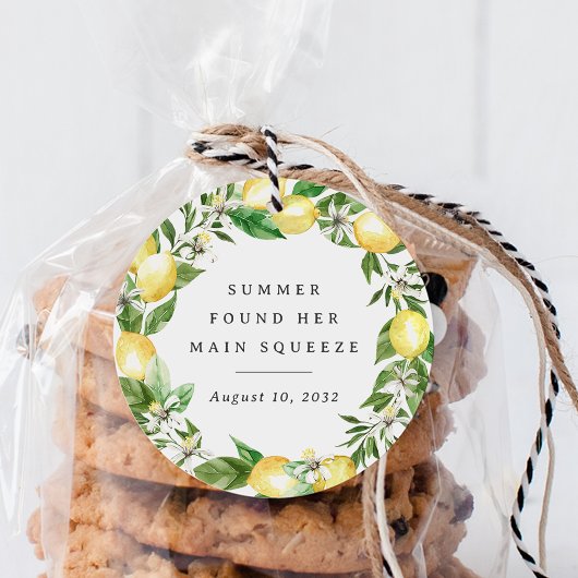 Main Squeeze Lemon Bruiloftsfeest Bedankjes Labels