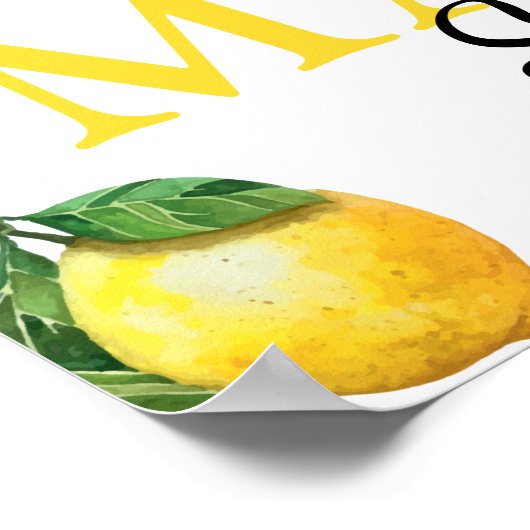 Main Squeeze Lemon Bruiloftsfeest Custom Poster (Hoek)
