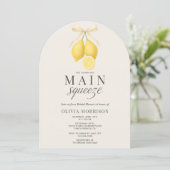 Main Squeeze Lemon Bruiloftsfeest Kaart (Staand voorkant)