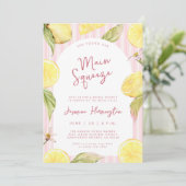 Main Squeeze Lemon Bruiloftsfeest Kaart (Staand voorkant)
