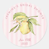Main Squeeze Lemon Bruiloftsfeest Ronde Sticker (Voorkant)