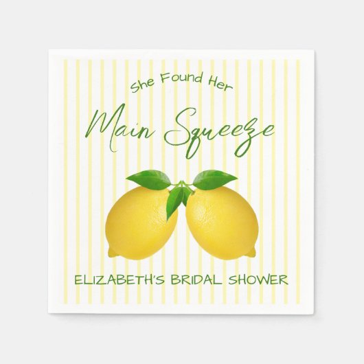Main Squeeze Lemon Bruiloftsfeest Servet (Voorkant)