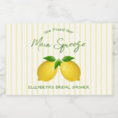 Main Squeeze Lemon Bruiloftsfeest Sparkling Wijnetiket (Enkel label)