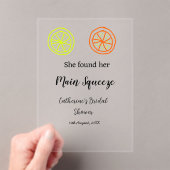 Main Squeeze lemon citrus bridal shower add name d Acryl Uitnodigingen (Insitu (Draagbaar))
