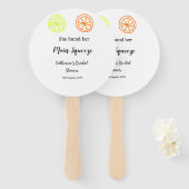 Main Squeeze lemon citrus bridal shower add name d Handwaaier (Voorkant en achterkant)