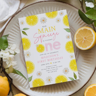 Main Squeeze Lemon Daisy Eerste Verjaardag Kaart