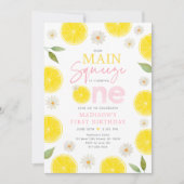 Main Squeeze Lemon Daisy Eerste Verjaardag Kaart (Voorkant)