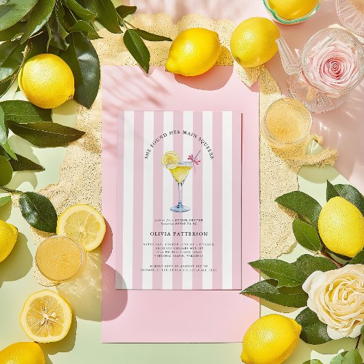 Main Squeeze Lemon Drop Martini Vrijgezellenfeest Kaart