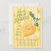 Main Squeeze Lemon First Birthday Kaart (Voorkant)