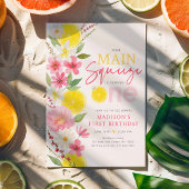 Main Squeeze Lemon Floral eerste verjaardag Kaart