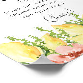 Main Squeeze Lemon Floral Mimosa Bar Drink teken Poster (Hoek)